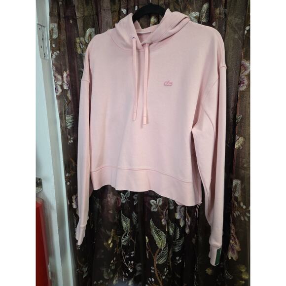 Lacoste Womens Pink Hoodie Cropped Size 42 - Picture 4 of 16